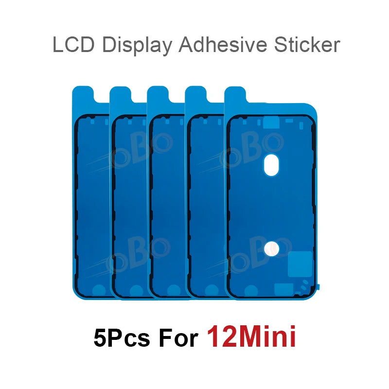 5Pcs LCD Display Adhesive Waterproof Seal Sticker for iPhone 12 13 Mini XS 11 Pro Max X XR Front Side Seal Tape Glue Repair