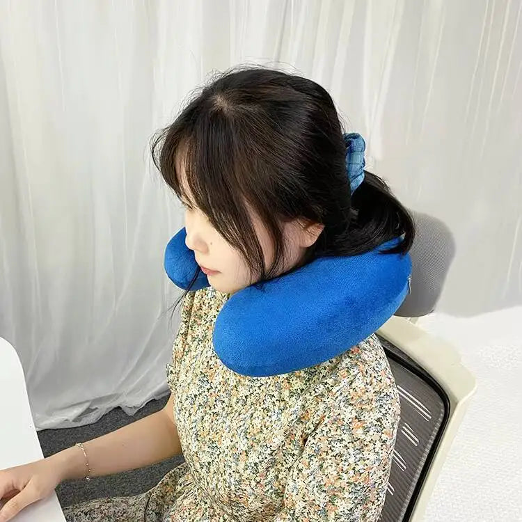 Memory Foam Pillow Neck Support Travel  Portable Slow Rebound U-Shaped Ergonomic Breathable Soft Neck Warp Support Travel Pillow