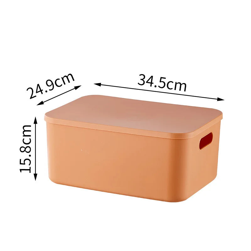 Colorful Plastic Organizers Storage Box With Lid For Toys Underwear Sock Jewelry Lipstick Container Stackable Baskets Bins