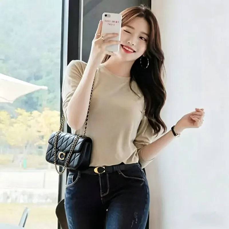 2026Small Fragrant Wind Bag Handbag Rhombic Chain Bag 2026 New One-shoulder Messenger Bag Joker High Sense Small Square Bag Tide