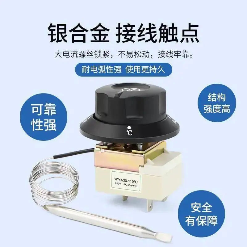 Knob Thermostat Temperature Control Switch Electric Oven Fryer Soup Pot Electric Fryer Oil Fryer Controller 30-110 Degrees