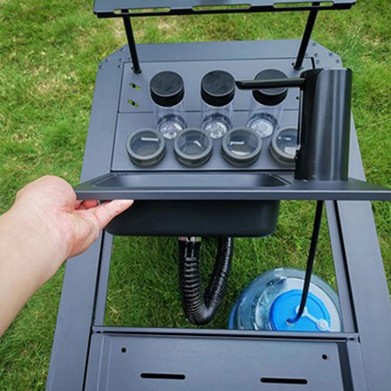 Outdoor Camping IGT Table Accessories Camping Sink Portable Foldable Kitchen Dish Sink with Cutting Board One Unit Water Dispens