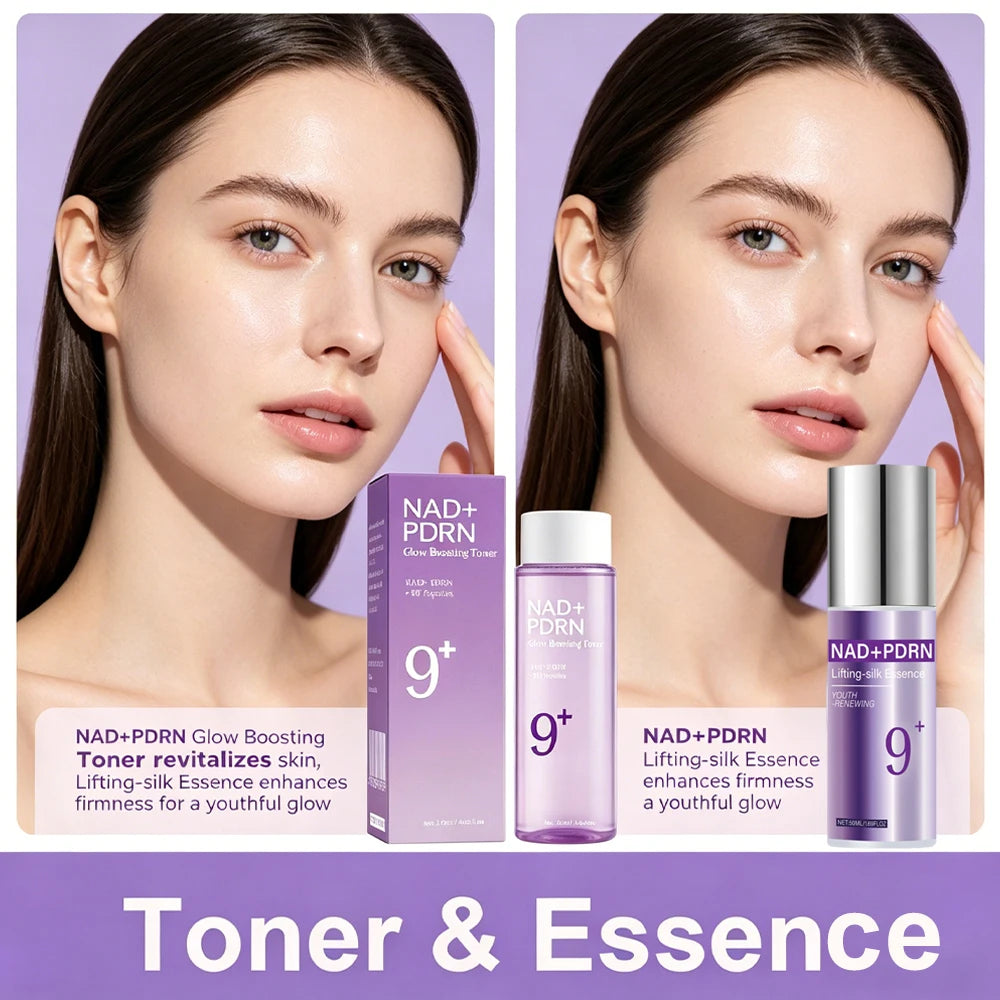 9+ NAD+ PDRN Lifting-sil Essence for Women Firming, Fade Fine Lines NAD+ Serum& Toner for Brightening Skin 50ML