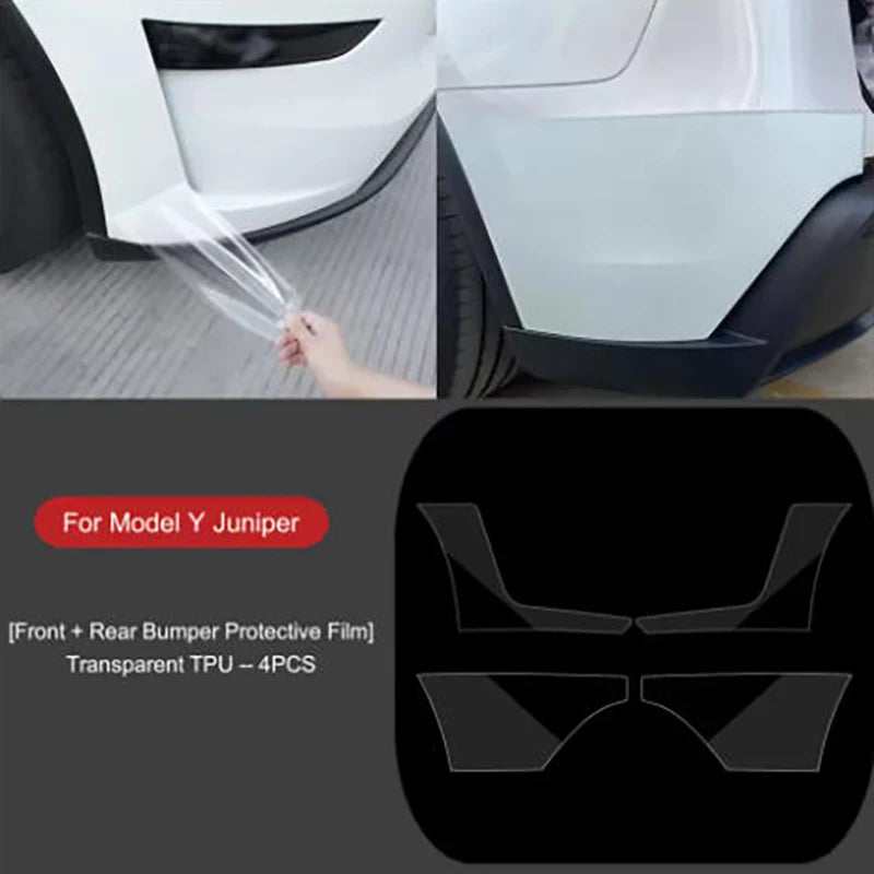 For Tesla Model Y Juniper 2025 Car Body Film Bumper Sides Corner TPU Protector Film Anti-Scratch Film Invisible Car Clothing