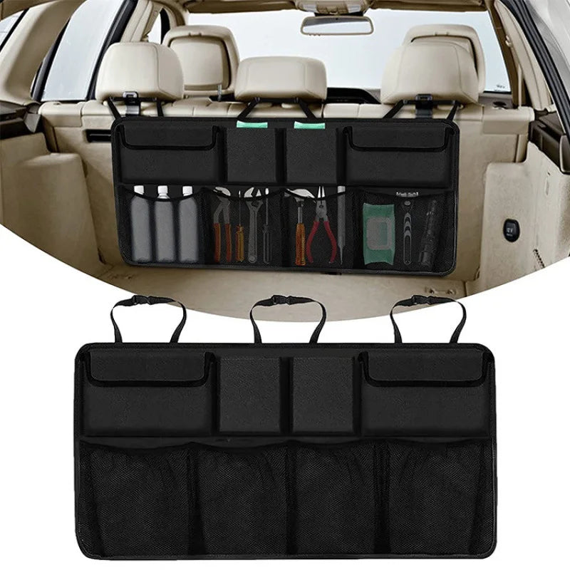 Car Trunk Organizer Universal Adjustable Backseat Storage Bag Net High Capacity Hanging Organizers for Jeeps SUVs Vans