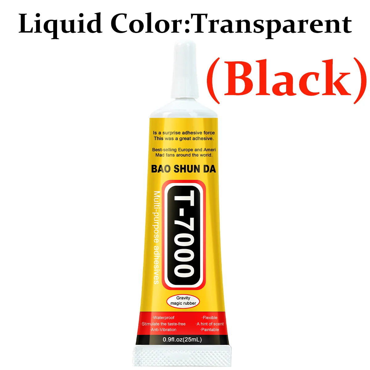 Transparent adhesive B-7000 and black T-7000, 25ml/50ml/110ml, handmade jewelry, quick-drying waterproof resin glue, phone screen repair glue, universal adhesive for DIY jewelry