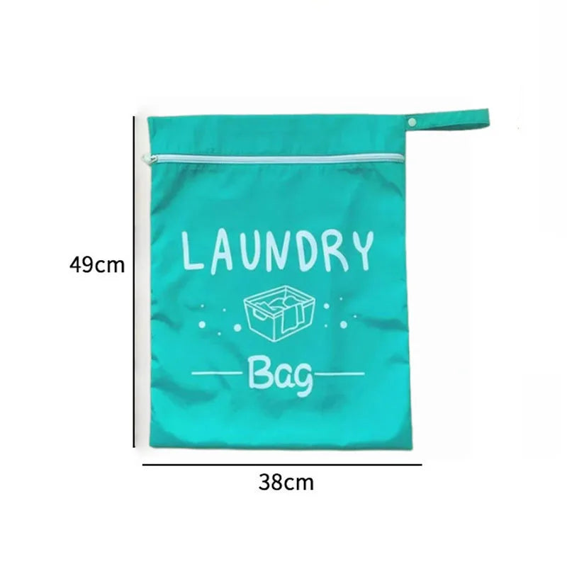 Large Capacity Waterproof Travel Laundry Bag Wet Dry Organizer Pouch with Zipper Hanging Strap Portable Storage Bag