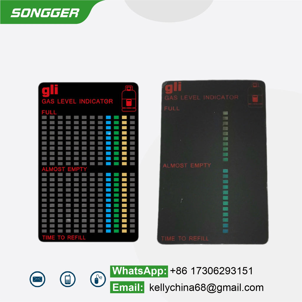LPG Gas Level Indicator Magnetic Card Tank Gauge Sticker Gas Bottle Level Indicator Temperature Sensitive