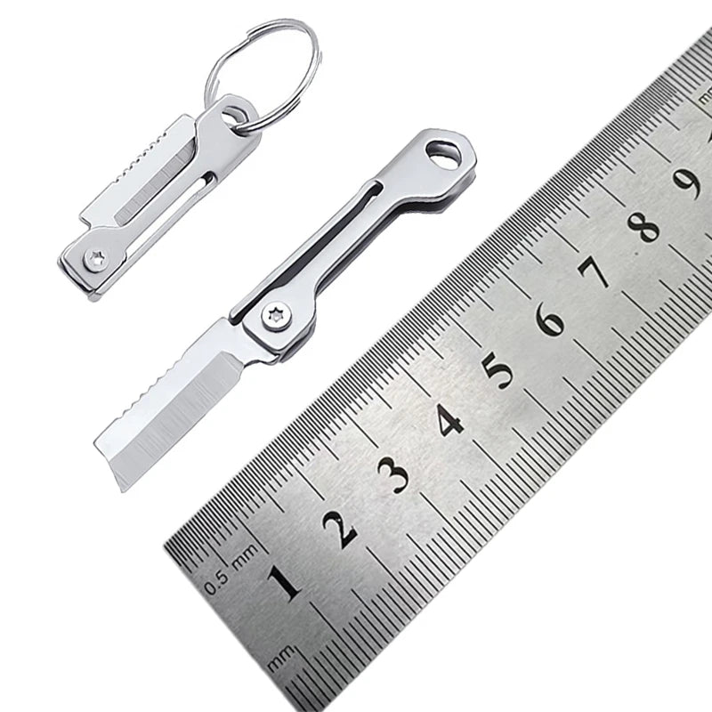 Mini D2 Steel Folding Pocket Knife Outdoor Self-defensee Folding Knifes Keychain Multitool Pocket Keyknife Camping Equipment