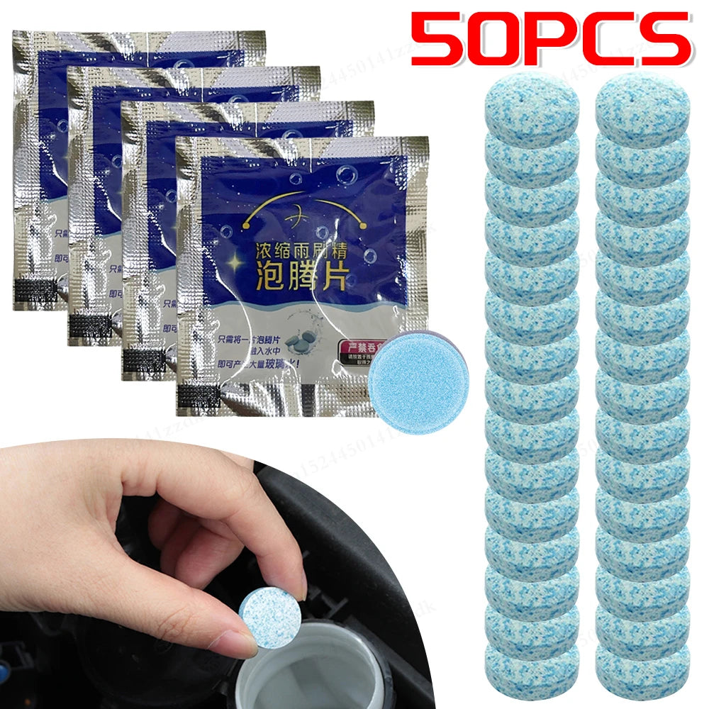 1-50PCS Solid Car Windshield Cleaners Effervescent Tablets Cleaning Windshield Window Glass Dust Wiper Car Wash Tool Car Accesso
