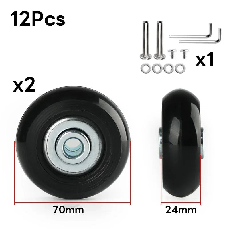 Silent Suitcase Wheels Rubber Trolley Luggage Casters High-Quality Durable Travel Bag Wheel Repair Accessories for Quiet Rolling