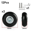 Silent Suitcase Wheels Rubber Trolley Luggage Casters High-Quality Durable Travel Bag Wheel Repair Accessories for Quiet Rolling