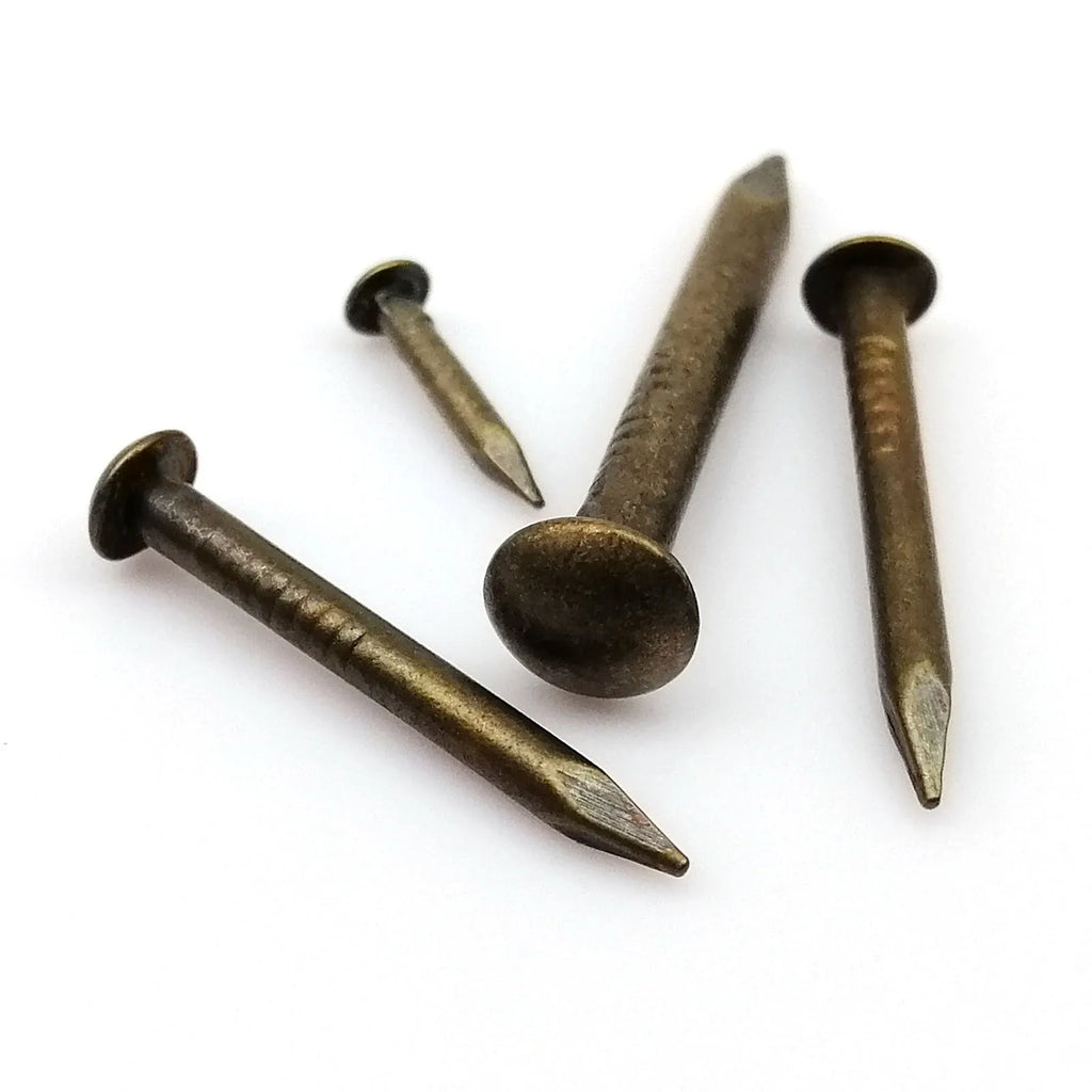 10/20/50/100pc 1.2mm 1.5mm 2mm 2.8mm Antique Brass Bronze Pure Copper Small Round Head Nail Stud for Furniture Hinge Jewelry Box