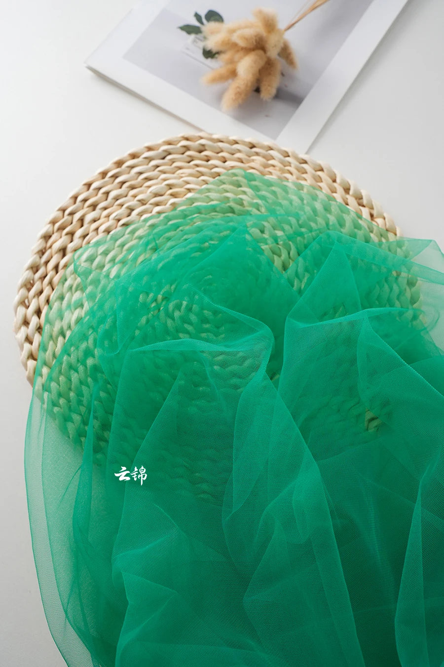 Green Transparent Tulle Fabric By The Meter for Clothing Hanfu Veil Wedding Background Diy Sewing Gauze Cloth Soft Light White