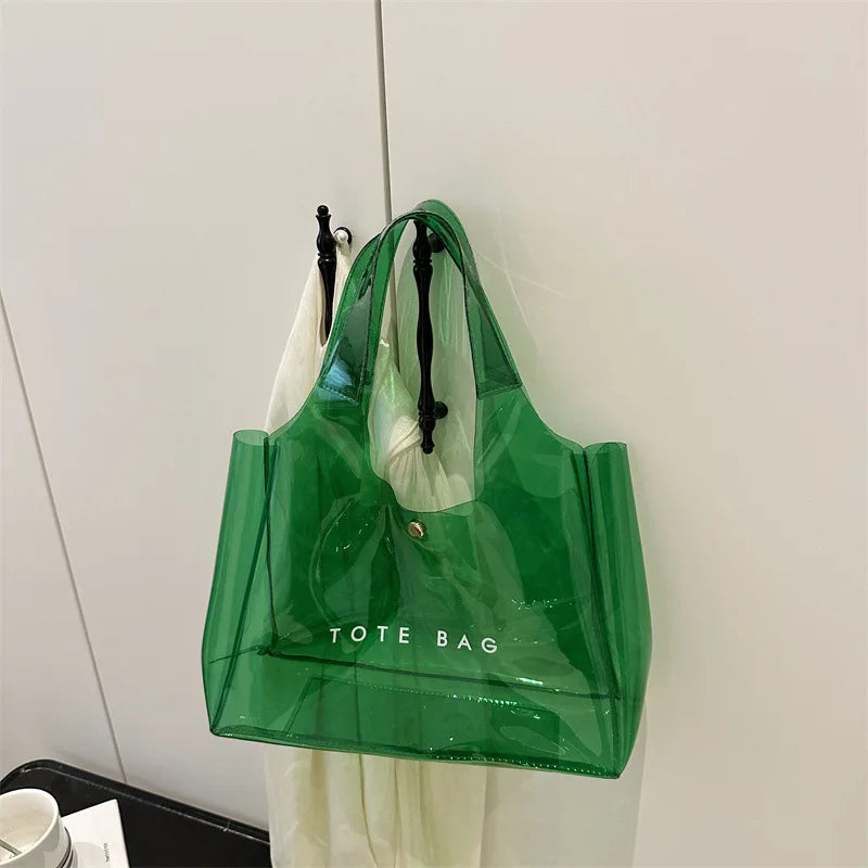 PVC Plastic Transparent Bag Small Tote Bag for Women Jelly Bags Purse and Handbags Mother Kids Bag for Girl Сумка Женская	bolso