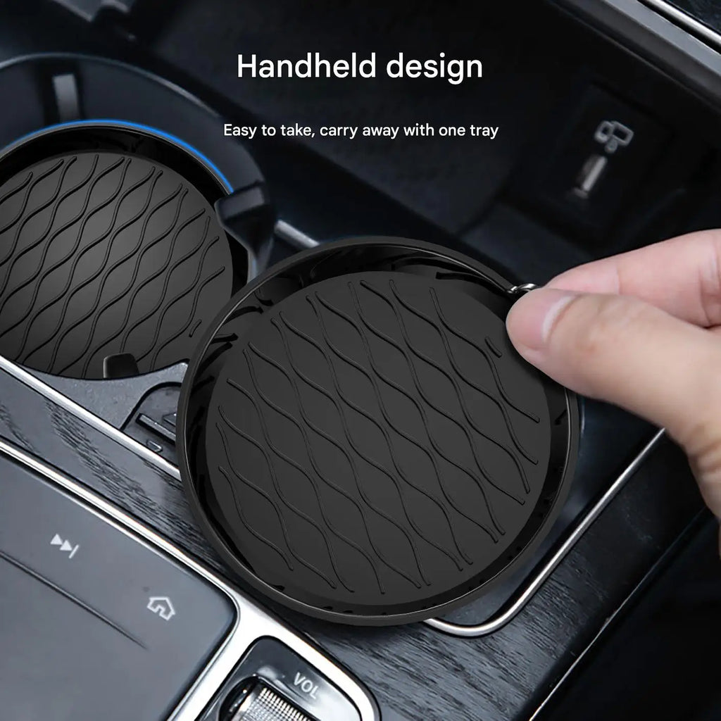 Car Silicone Cup Holder, Universal Round Car Interior Storage Compartment Anti-Slip Mat