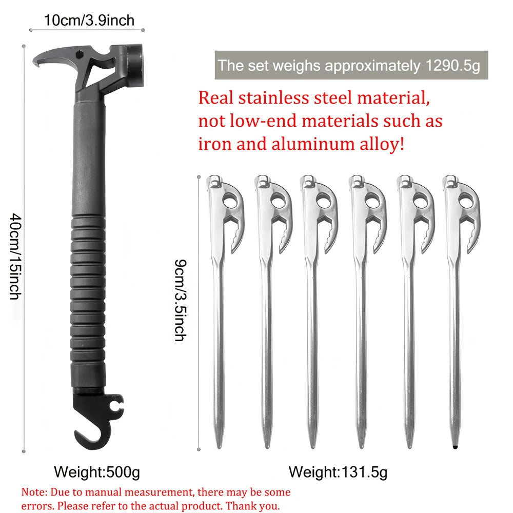 1/6/7PCS, Outdoor Multifunctional Hammer Hammer Hand Tool Fire Rescue Tool Outdoor Survival Tactical Axes Outdoor Tools