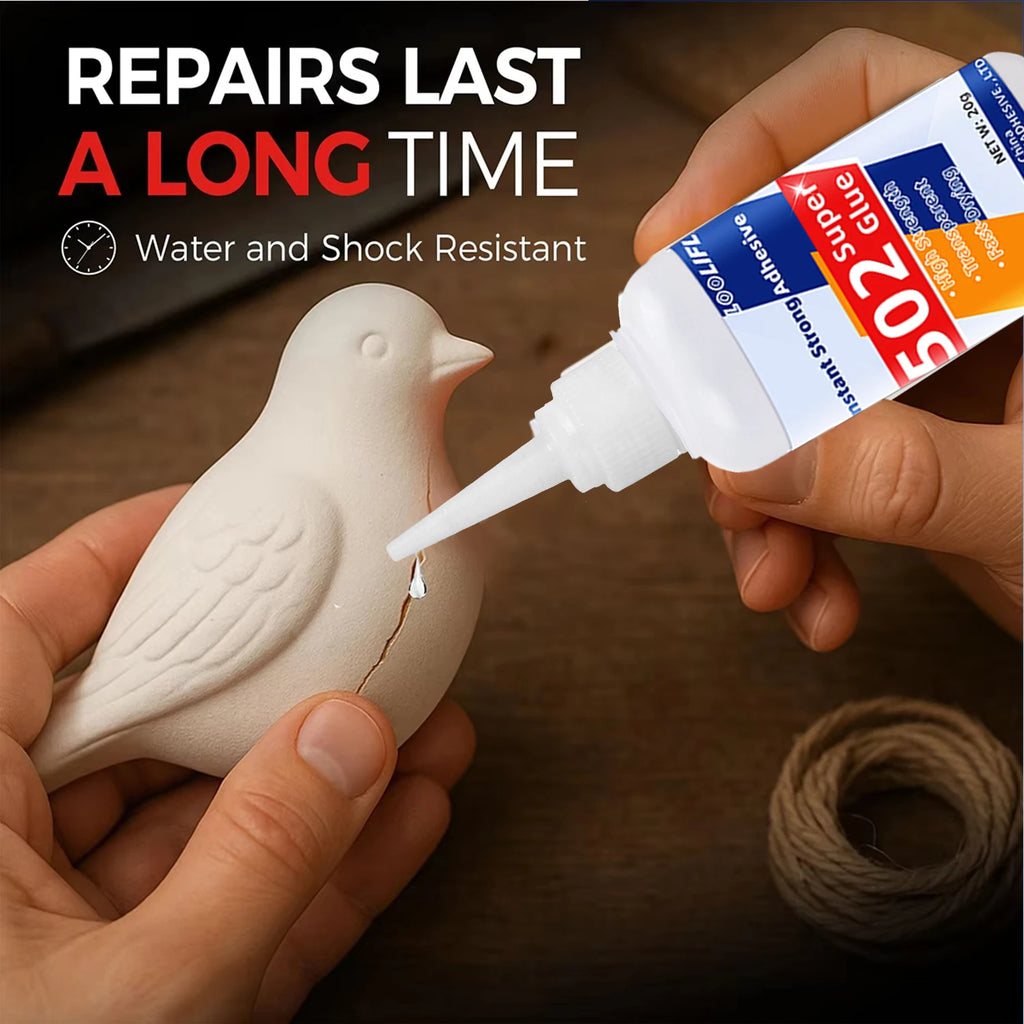 502 Super Glue Instant Cyanoacrylate Adhesive High Strength Fast Drying for Metal Wood Plastic Ceramic Glass DIY Bonding Tool