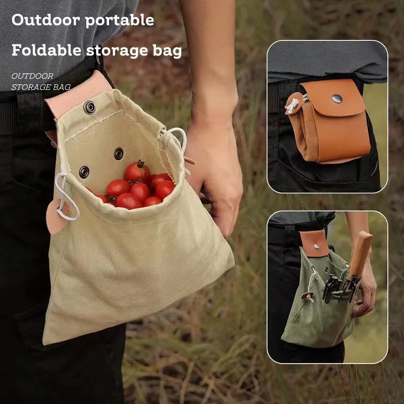 Foraging Harvest Waist Bag Fruit Picking Tool Pouch For Gardening Camping Outdoor Mushroom Foraging
