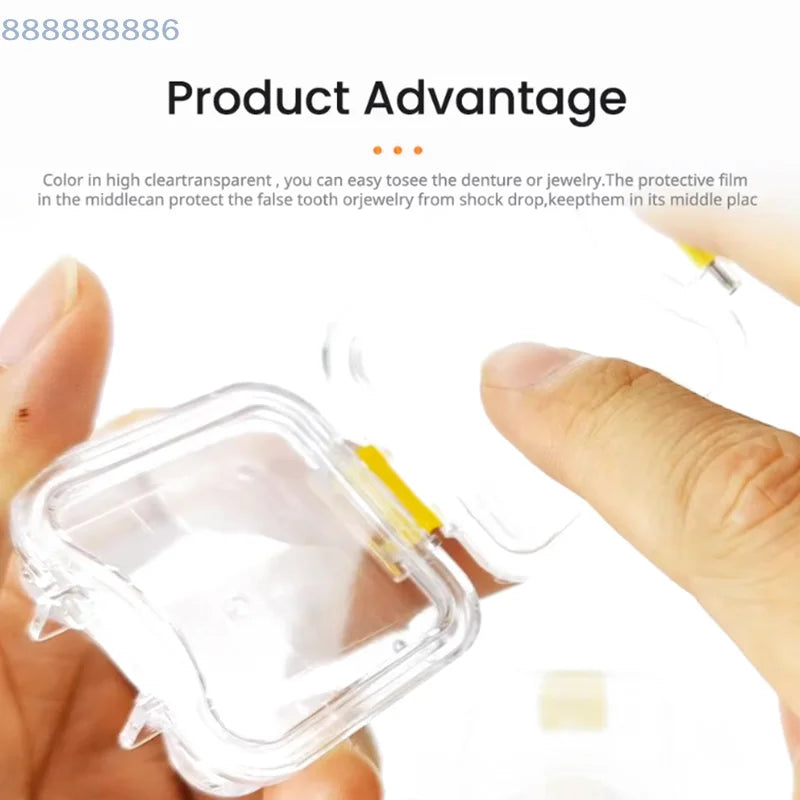 No Slots Available Tooth Box Plastic Transparent Dentistry Membrane Box Denture Storage Box With Film Dental Crown And Bridges