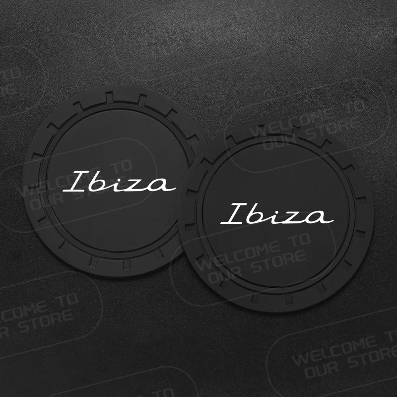 Car Silicone Coaster For Ibiza LOGO 6L MK4 FR Line TSI TDI 2Pcs Anti-Slip Water Cup Drink Mat Insert Coaster Pads Accessories