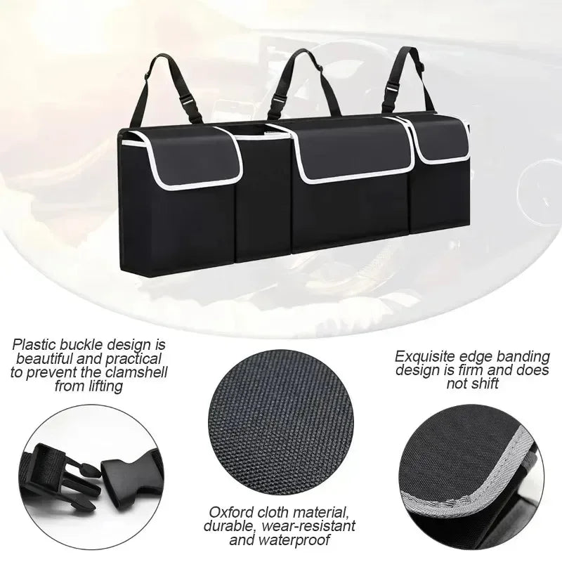 For Car Trunk Rear Seat Storage Bag Large Capacity Multipurpose Oxford Car Seat Back Storage Box Car Interior Suitable
