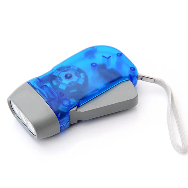 Portable Hand Pressing LED Night Flashlight Self-Powered Dynamo Crank Power Wind Up Manual Power Generation For Camping Riding