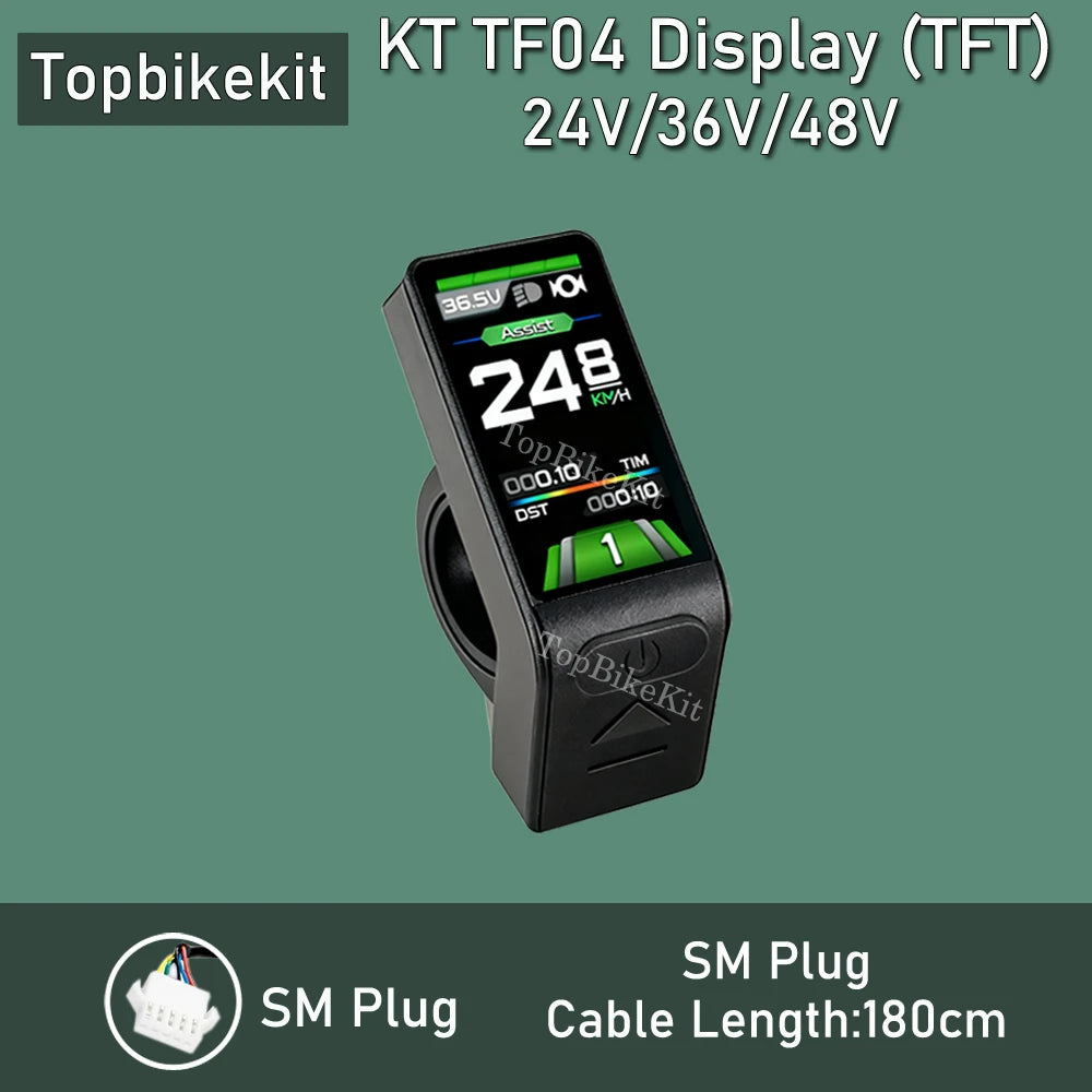 25New TFT KT TF04 Display Colorful LCD Display Meter 24V/36V/48V KT LCD Mini Display Screen for EBike KT Controller