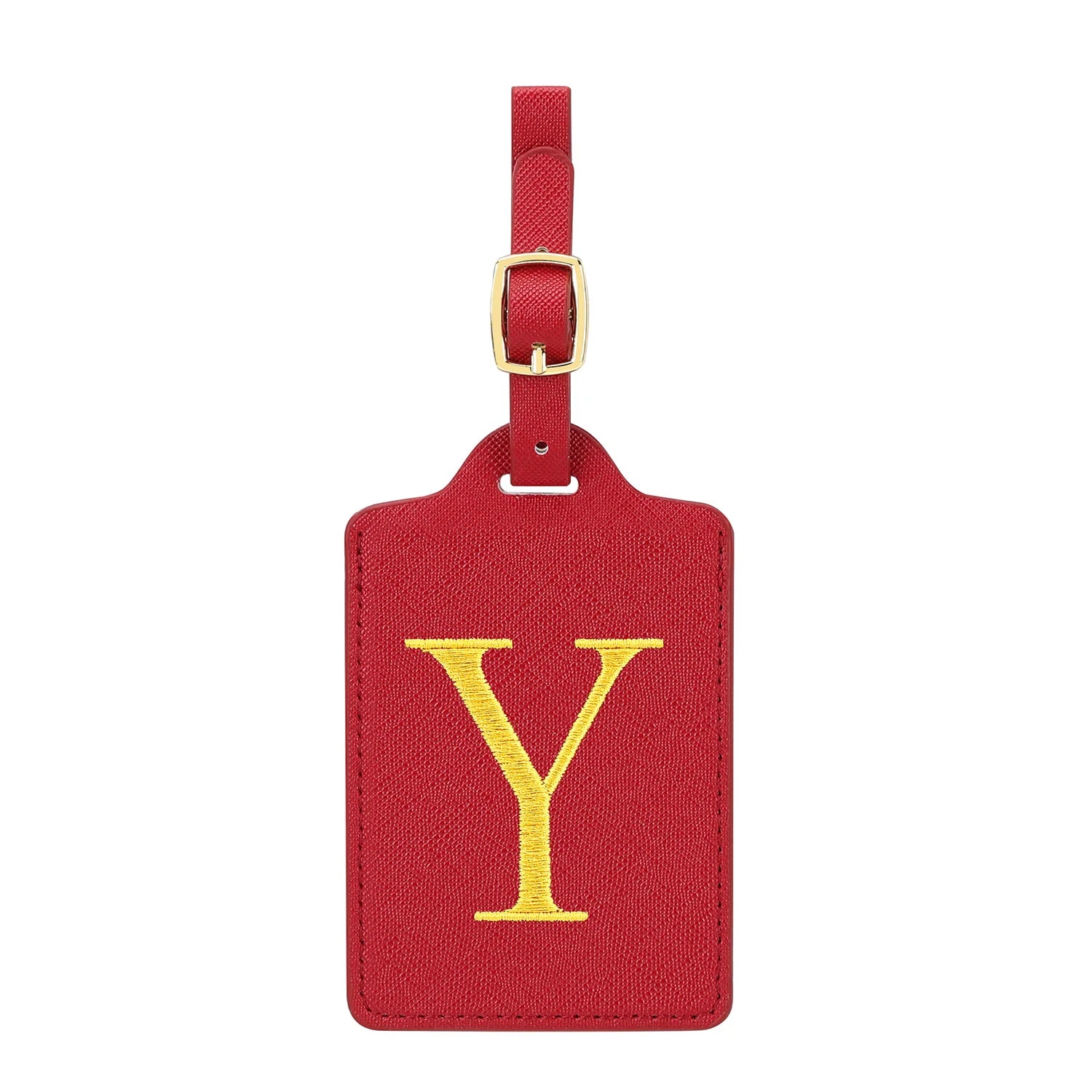 MIYIN 26 letters Luggage Tags for Suitcases PU Leather Privacy Protection Bag Tags Travel Accessories Essential, Energetic Red