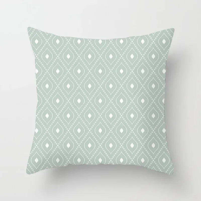 Mint green series Double-sided Printed pillow cover Short plush Suitable living rooms bedrooms sofas throw cushion cover
