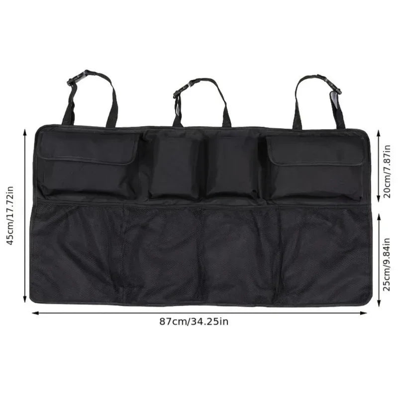 Car Rear Racks Storage Bag Net Adjustable Trunk Storage Bag Net High Capacity Hanging Organizers Automobile Interior Accessories