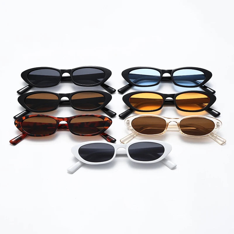 Hiking Eyewear Women's Black Sunglasses Fashion Brand Small Oval Frame Sun Glasses Ladies Retro Oval Eyewear Shade UV400