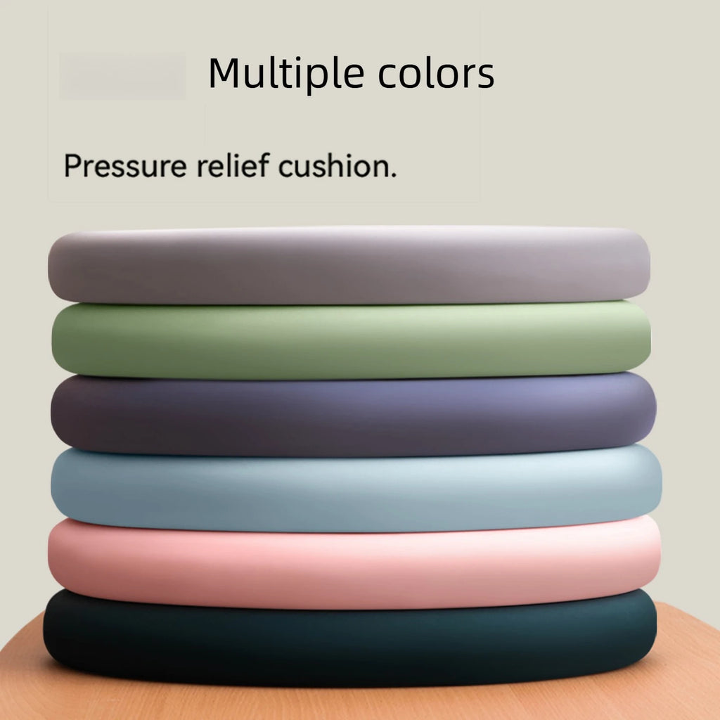 Round Ice Silk Fiber Fabric Seat Cushion Rebound Memory Foam Stools Chair Cushion Japanese Solid Thick Soft Comfy Butt Cushion