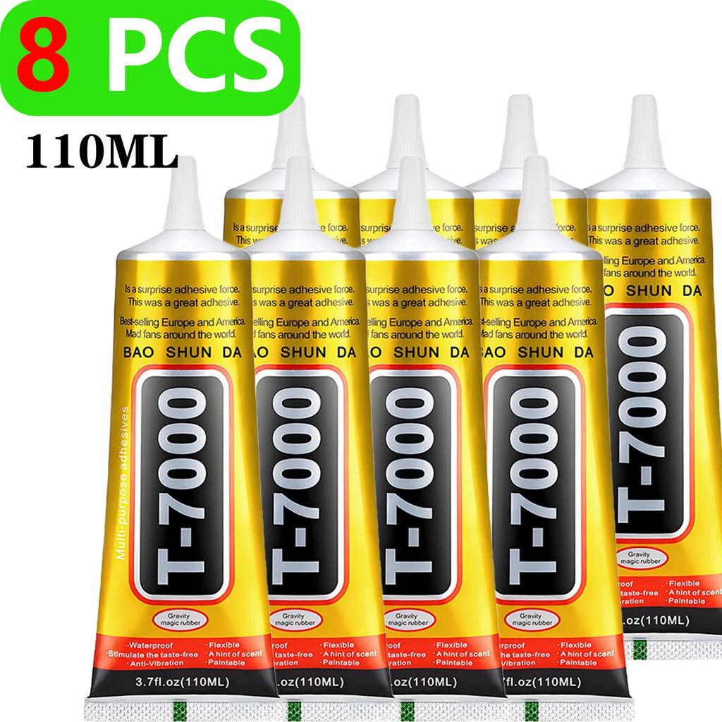 B7000/T7000 Adhesive for Mobile Phones, Jewelry, Metal, and Glass – Waterproof Transparent/Black Adhesive, 110g – Screen Repair