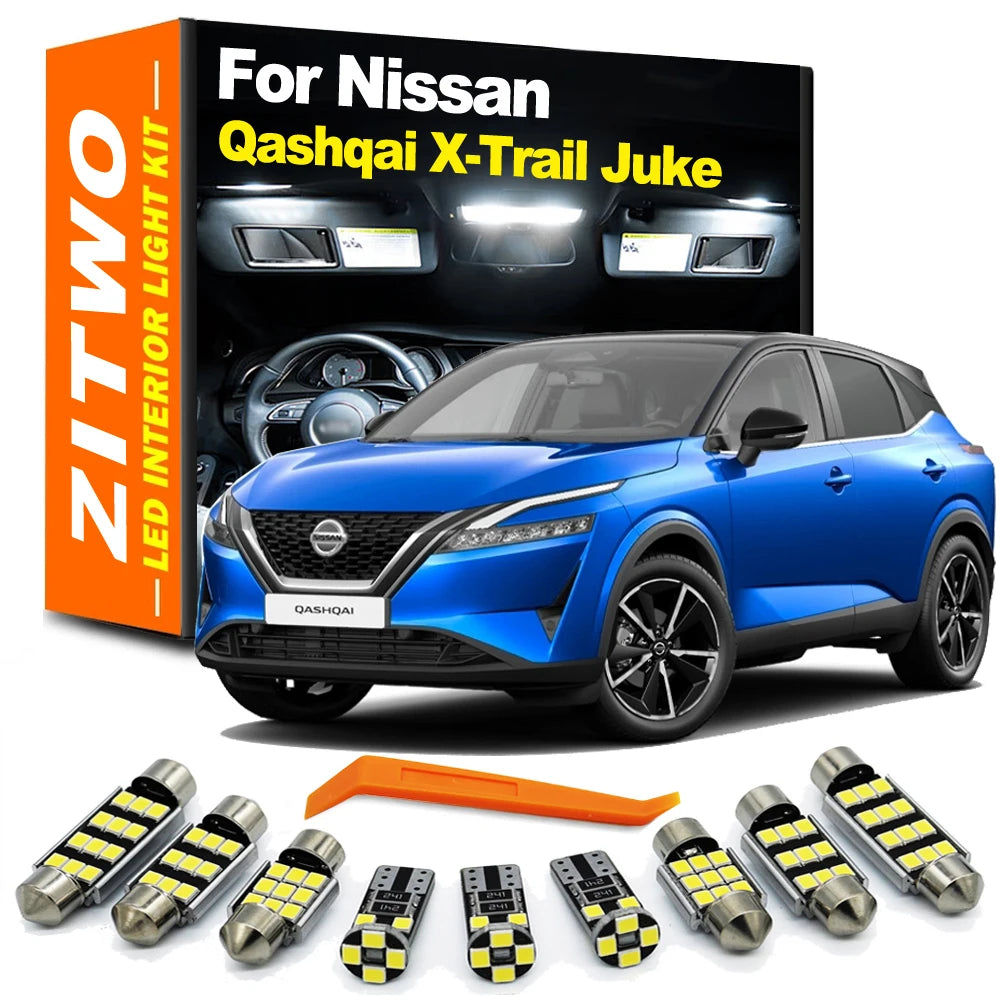 Canbus Auto LED Interior Dome Reading Light Bulb Kit For Nissan Qashqai J10 J11 J12 X-Trail T30 T31 T32 T33 Juke Accessories