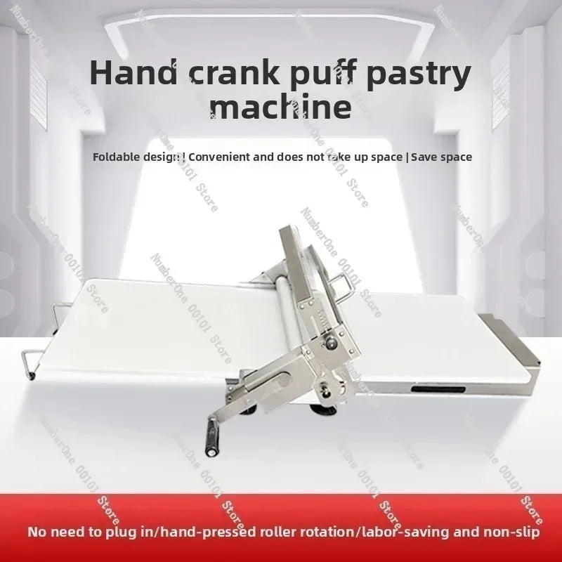 Manual Puff Pastry Machine Hand Cranked Dough Roller Croissant Pastry Sheet Maker for Bakery Kitchen Egg Tart Dough Press Tool