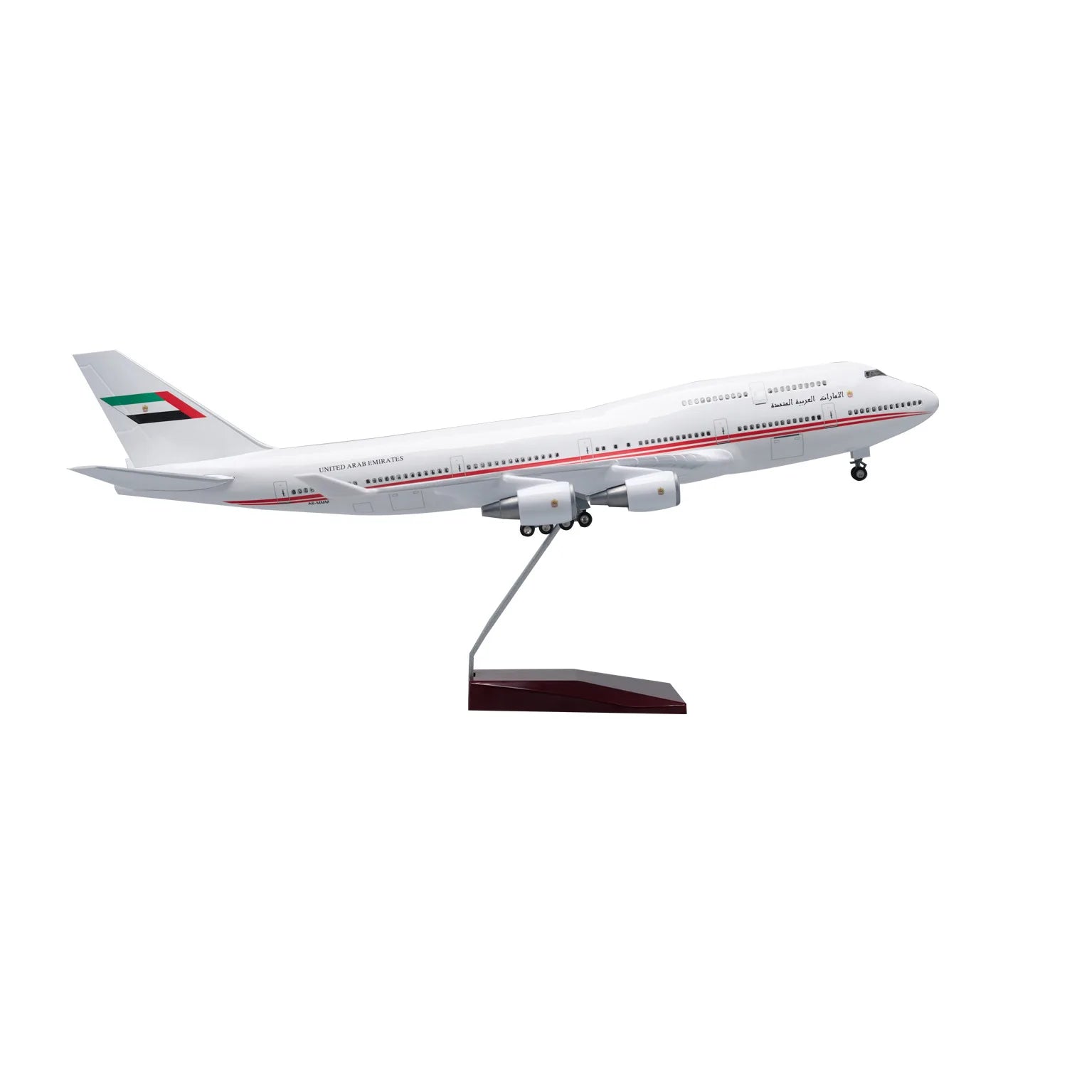 47cm Airplane Model B747 Emirates President Airways Resin Plane 1:150 Scale Aircraft Diecast With Wooden Base Adults Collection
