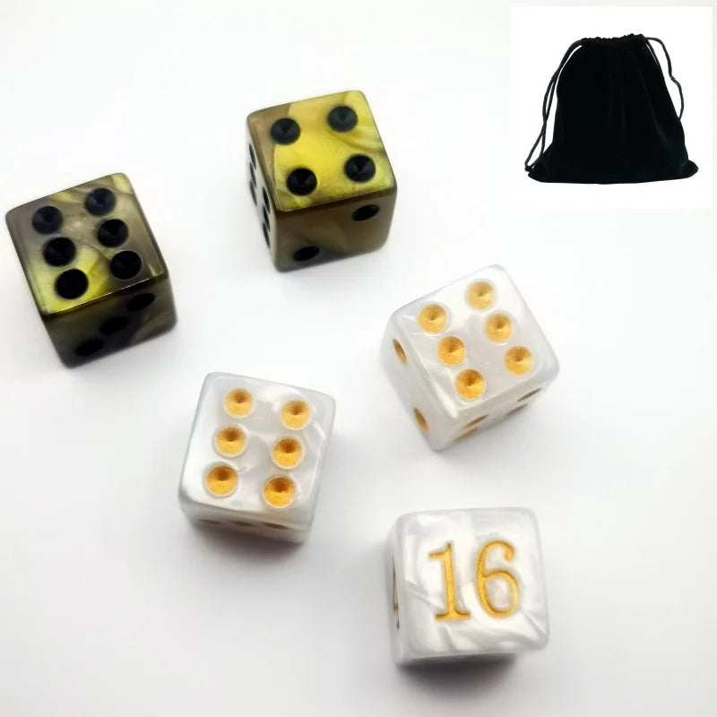 5pc/lot D6 Dice 6 Faces Dice Luck Lab Backgammon Game Dice Acrylic Dice D6 16mm Casino Dice DND Dice