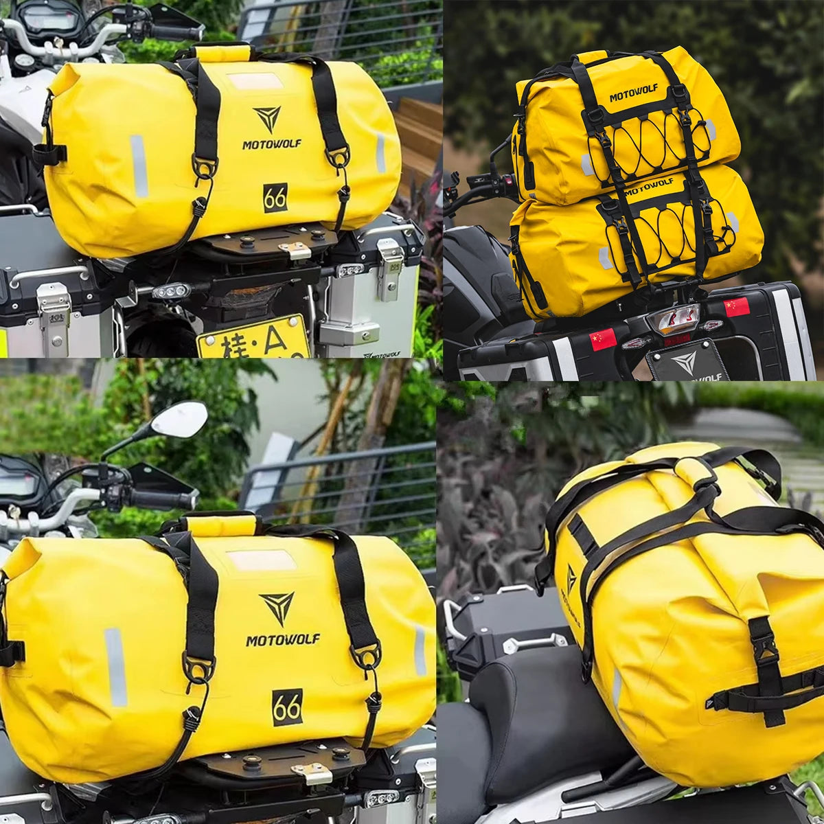 Motorcycle Bag Waterproof MTB Bike Trunk Bag Rear Travel Luggage Carrier Portable Saddle Seat Cycling Acessoriy 40L/66L/80L/90L