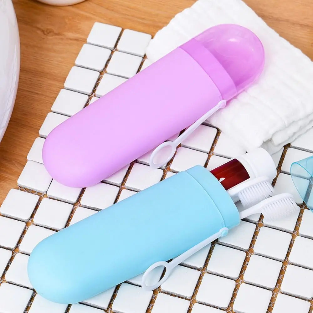 High quality Dopamine Portable Toothbrush Case Dustproof Hangable Travel Toothbrush Case Large Capacity Multifunctional Wash Cup