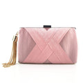 Casual Luxury Silk Fabric Dinner Handbag Tassel Chain Evening Banquet Bag Hand Hold Square Bridal Clutch Bag Wedding