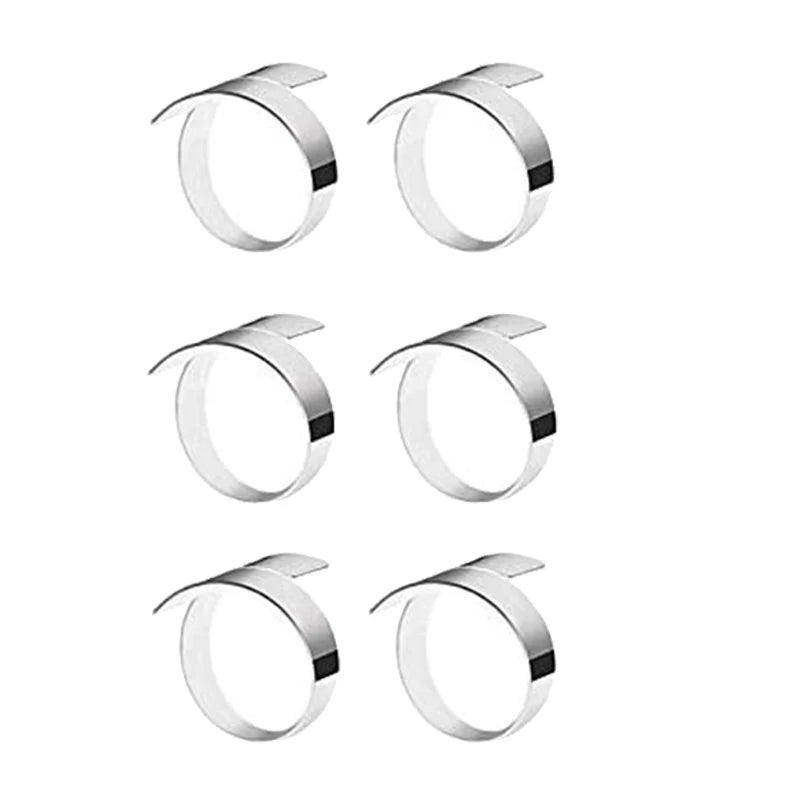 6 Pcs Napkin Ring,Circle Napkin Holder for Wedding Christmas Dinner Table Decor Silver-A68X
