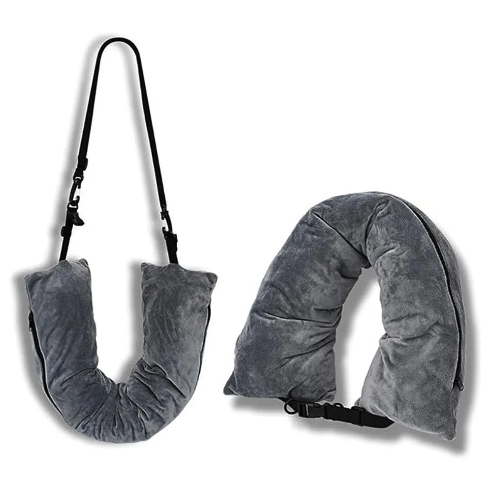 Multifunctional Fillable Travel Neck Pillow Comfortable U-Shaped Pillow Luggage Pillowcase Waterproof Portable Stuffable Neck