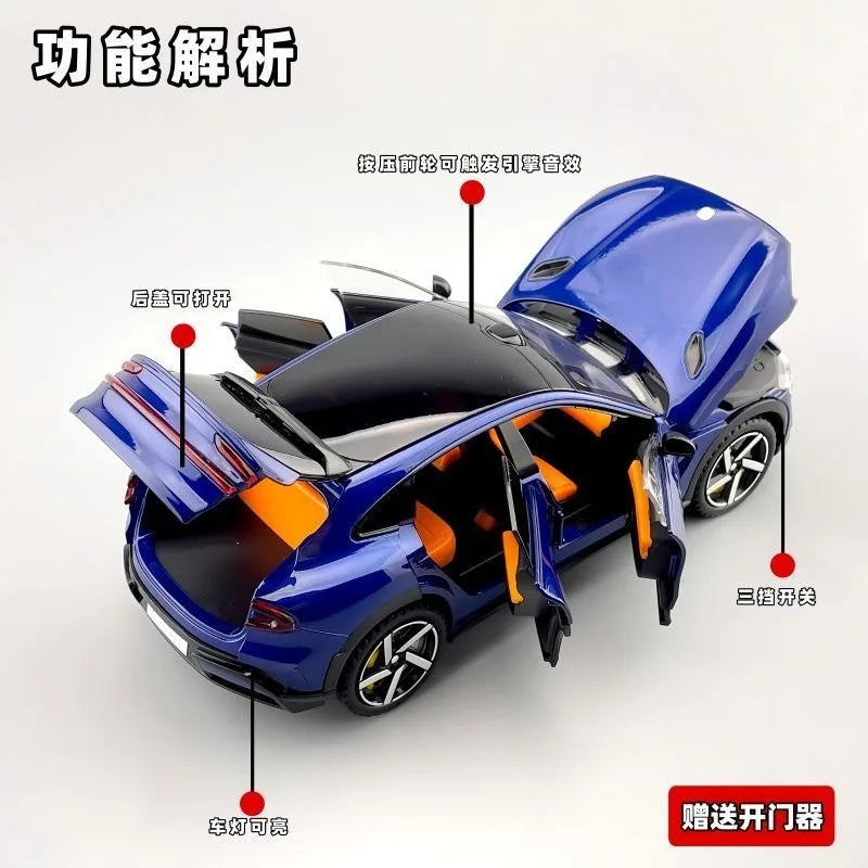 Alloy Diecast X YU7 Model 1:24 New Energy Crossover Vehicle with Detailed Interior for Collection Birthday Gift Home Decoration