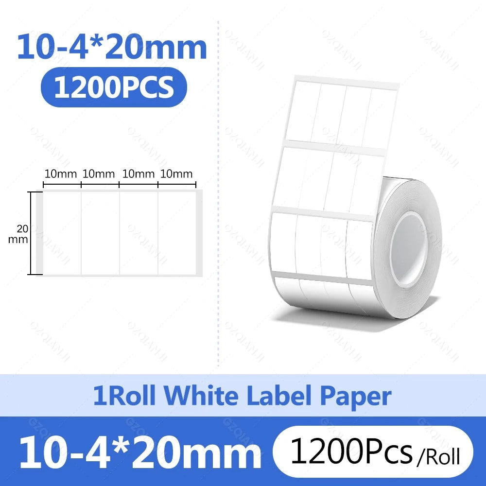 Niimbot B1 White Sticker Waterproof Paper Adhesive Nail Label Anti-Oil For B21 B31 Mini Portable Thermal Printer Tape More Size