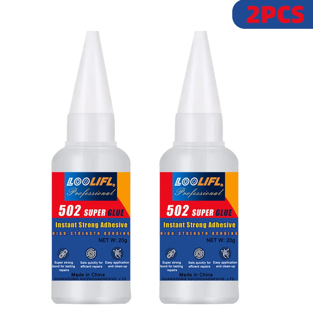 LOOLIFL 502 Super Glue 1-7Pcs X20g Instant Strong Adhesive Multi-Purpose Precision Glue for Plastic Wood Metal Rubber DIY Repair