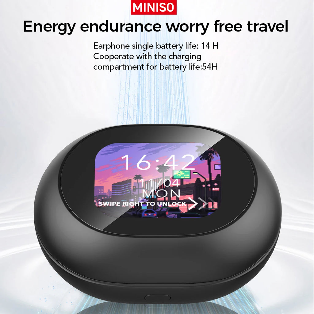 [AI Translation Earbuds]MINISO MS188 Bluetooth Earphones HD Touchscreen OWS Wireless Headphones with Mic