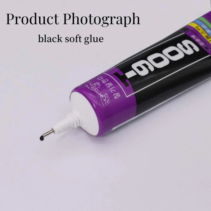T900S Korea Soft Super Glue Eleastic Components Laptop Mobile Phone LCD Display Screen Black Adhesive Sealant Glue PVC Metal