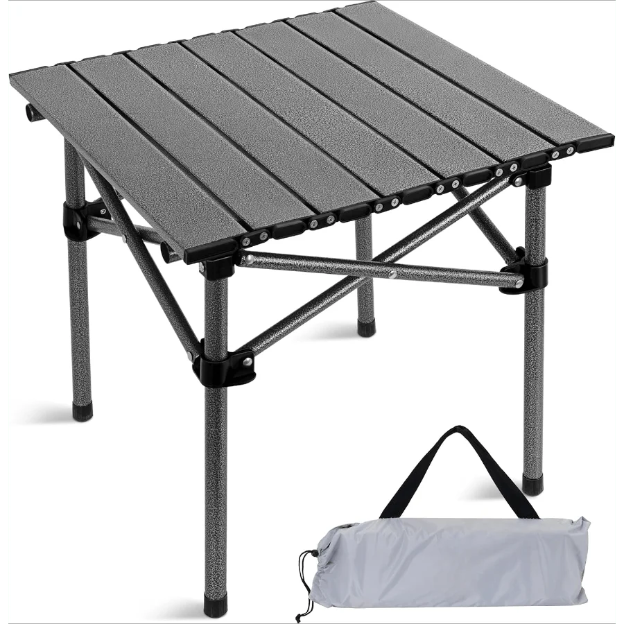 Folding Camping Table, Collapsible w/ Carry Bag, Sturdy Legs & Large Flat Surface for Picnic BBQ Beach Hiking, Compact Durable