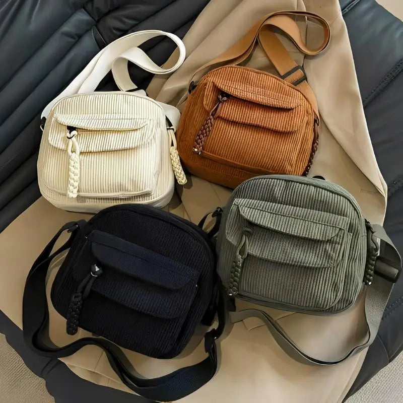 Women Casual Crossbody Bag Zipper Closure Adjustable Shoulder Strap Large Capacity Multi Pockets Daily Messenger Bag